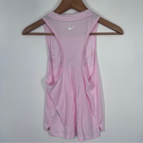 Nike Running Pink Racerback Tank Top Size XS Floral Logo - Picture 5 of 5